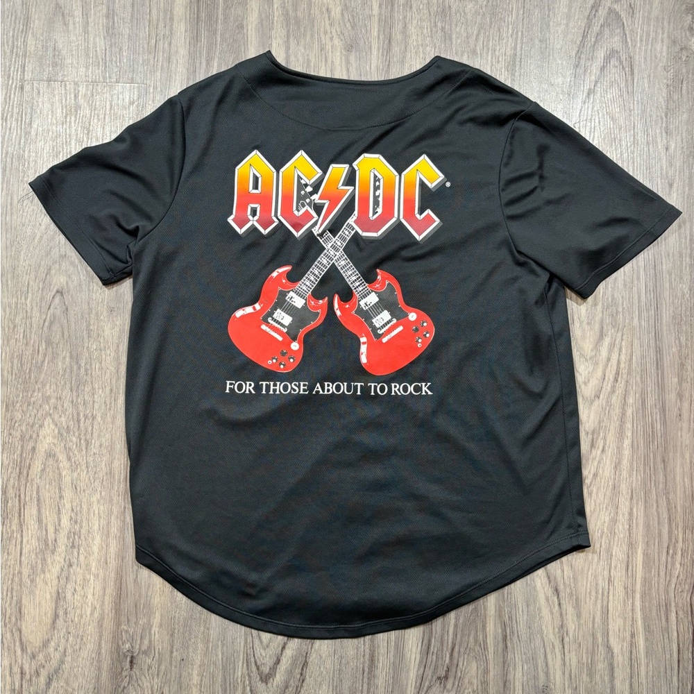 ACDC For Those About To Rock 2022 Jersey Baseball Black Mens Medium Double sided - Picture 2 of 6